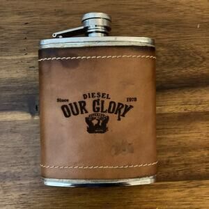 Diesel Leather & Stainless Steel Flask "Our Glory"